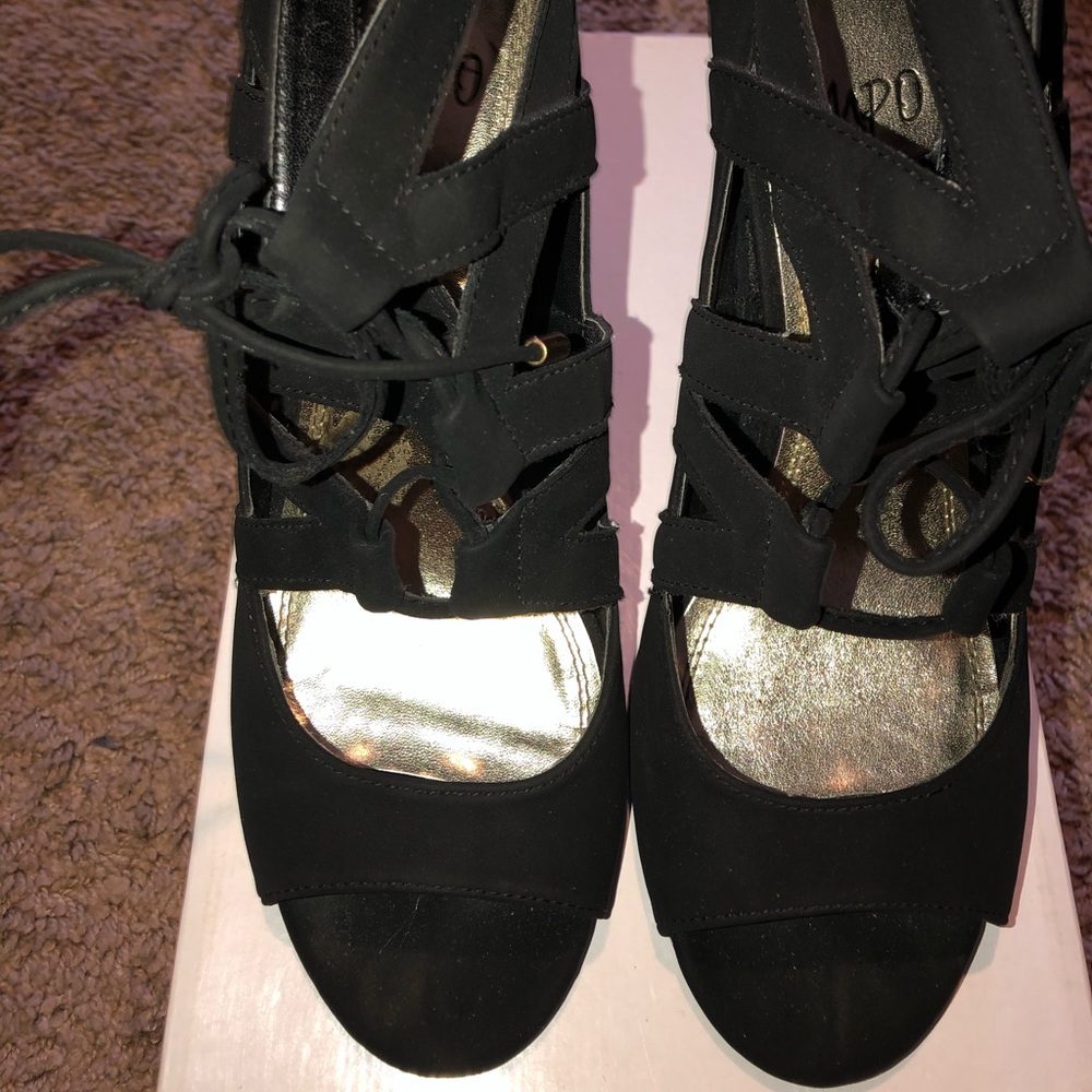 Black Laced Up High Heels